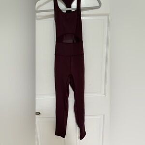 Athletic Burgundy Jumpsuit